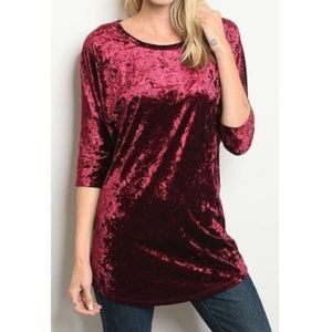 (NEW) Maroon "Velvet" Tunic Top